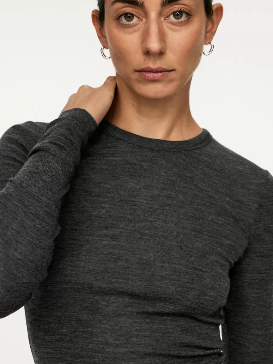 Mailles Et Cardigans-ARKET Top à manches longues en laine mérinos Gris foncé chiné
