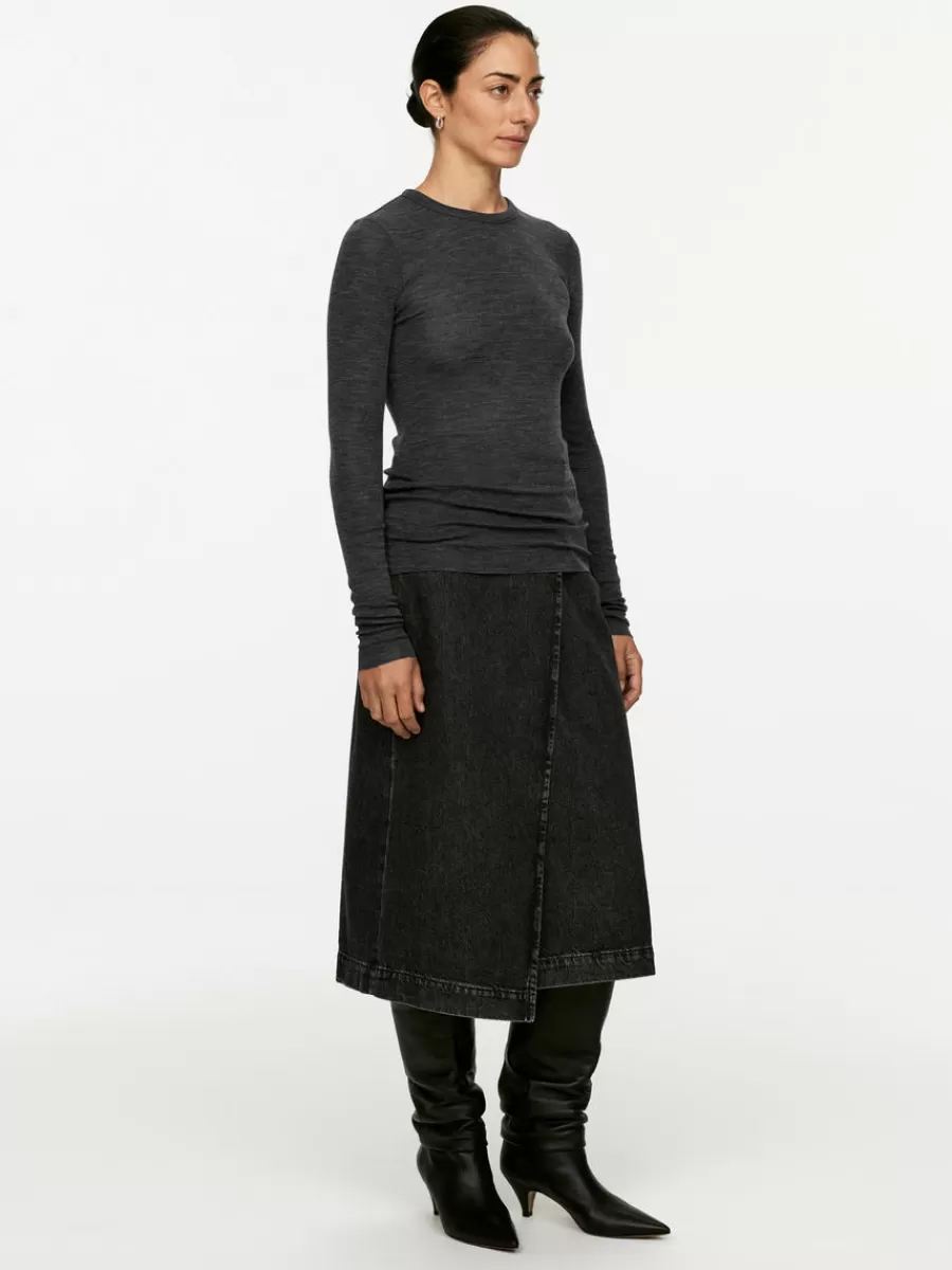 Mailles Et Cardigans-ARKET Top à manches longues en laine mérinos Gris foncé chiné