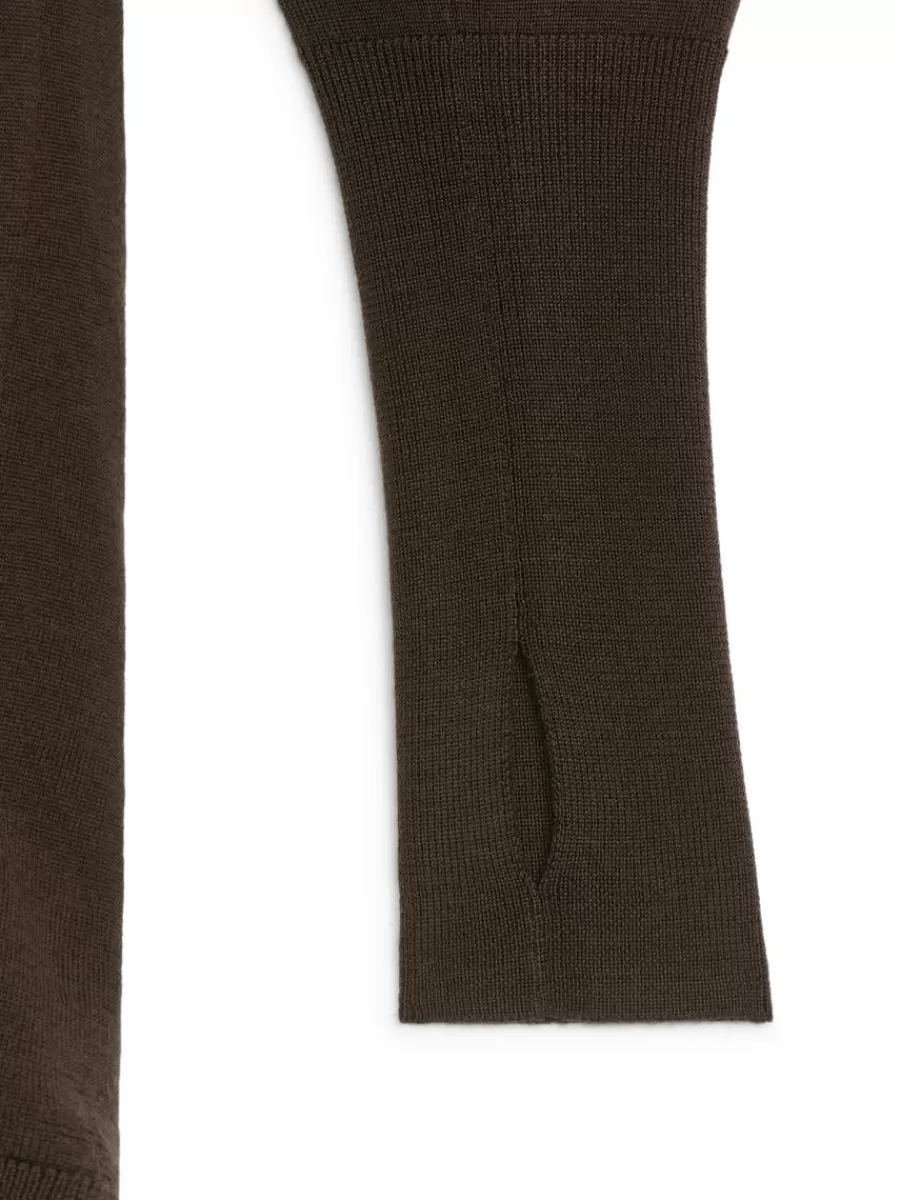 Mailles Et Cardigans-ARKET Top à manches longues en laine mérinos Marron foncé