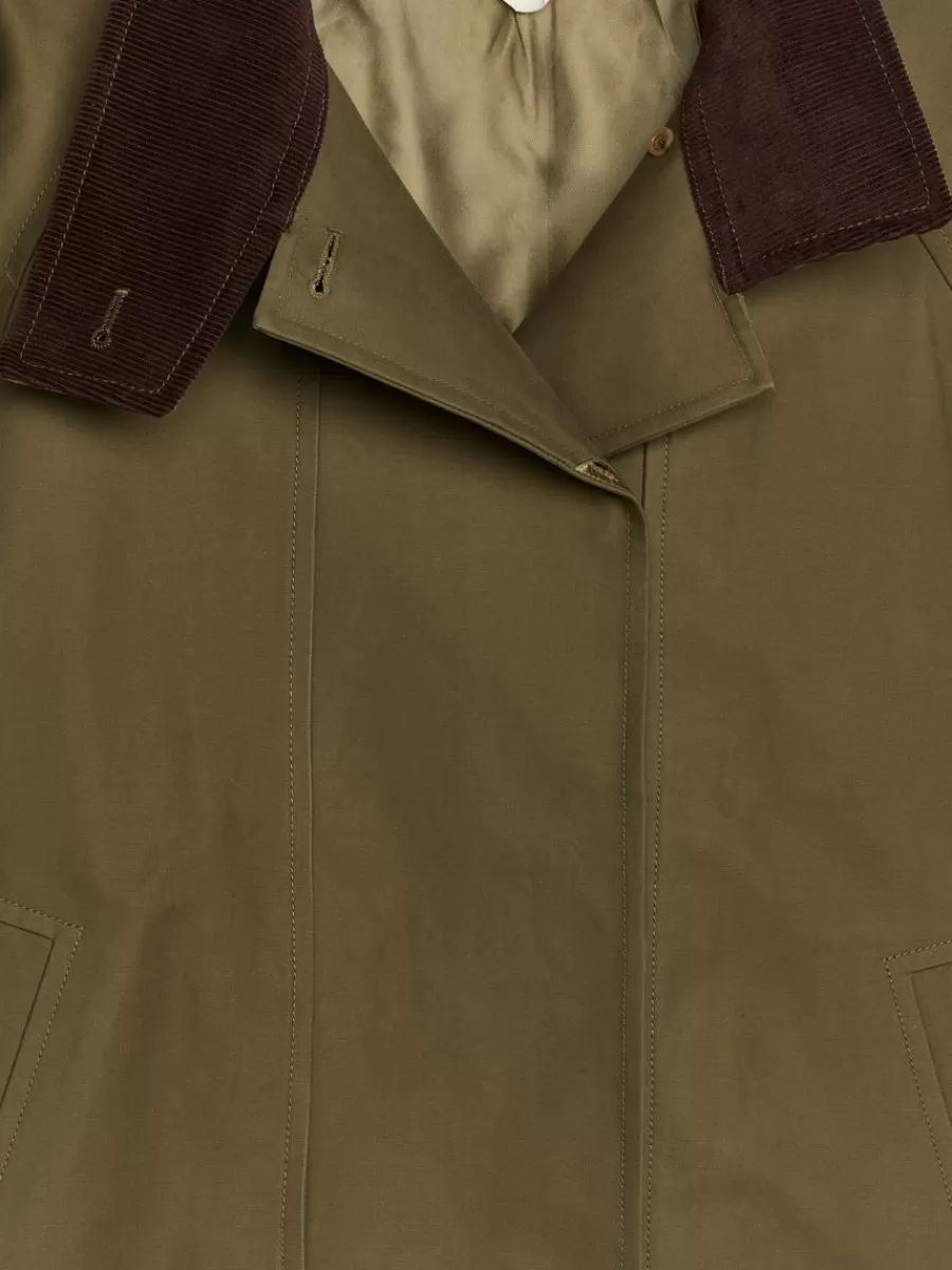 Manteaux Et Vestes-ARKET Trench court Vert kaki