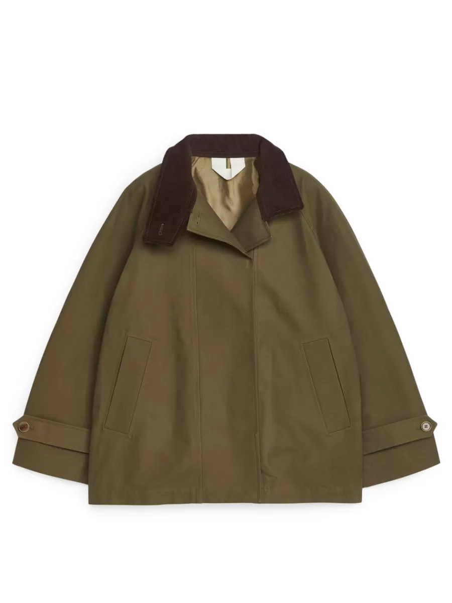 Manteaux Et Vestes-ARKET Trench court Vert kaki