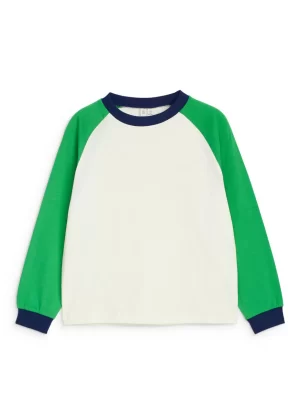 Hauts | T-Shirts-ARKET T-shirt à manches longues Blanc/Vert