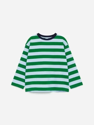 Hauts | T-Shirts-ARKET T-shirt à manches longues Bleu/Vert