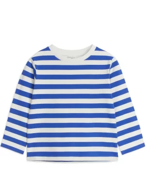 Hauts | T-Shirts-ARKET T-shirt à manches longues Bleu/Blanc
