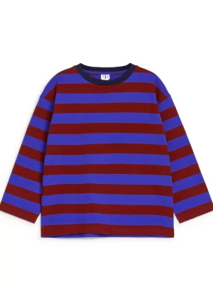 Hauts | T-Shirts-ARKET T-shirt à manches longues Bleu/Bordeaux
