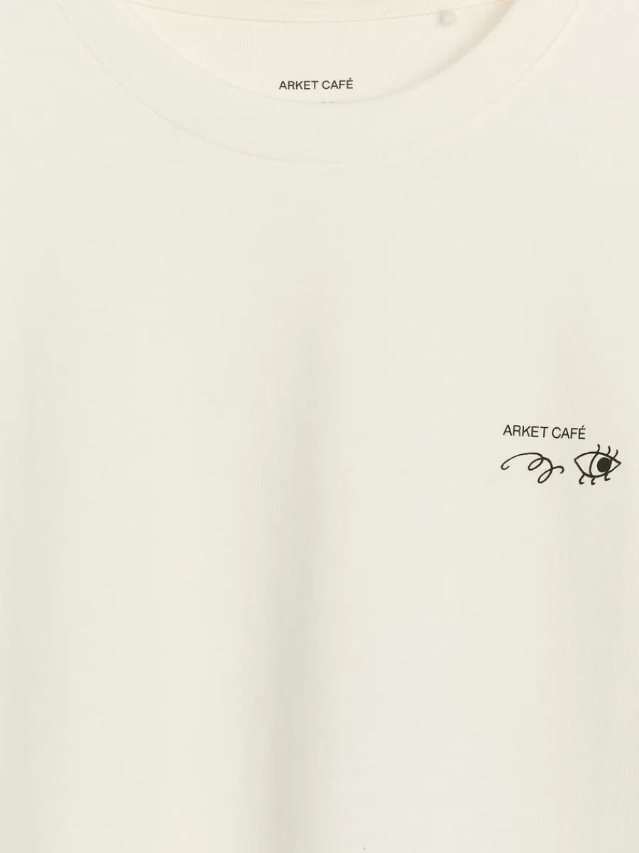 T-Shirts-ARKET T-shirt à manches longues CAFÉ Blanc cassé/Noir