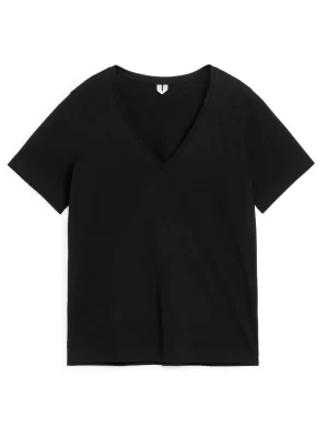 T-Shirts-ARKET T-shirt avec encolure en V Noir