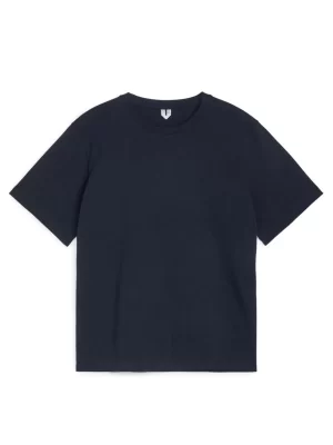T-Shirts-ARKET T-shirt d'épaisseur moyenne Bleu foncé