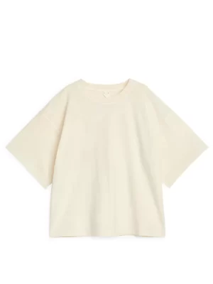 T-Shirts-ARKET T-shirt en coton Blanc cassé
