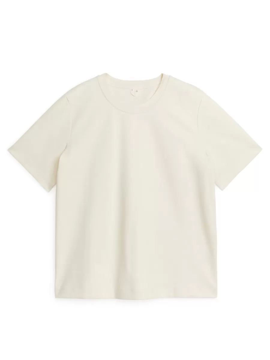 T-Shirts-ARKET T-shirt en interlock PEARL Blanc cassé