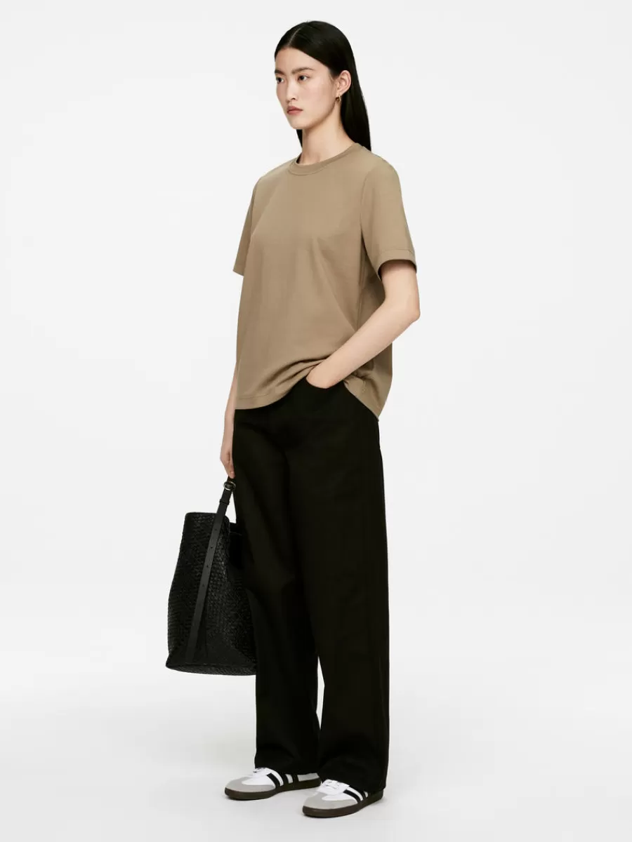 T-Shirts-ARKET T-shirt en interlock PEARL Taupe