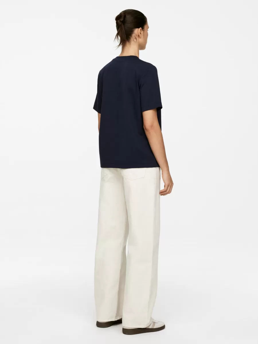 T-Shirts-ARKET T-shirt en interlock PEARL Bleu foncé