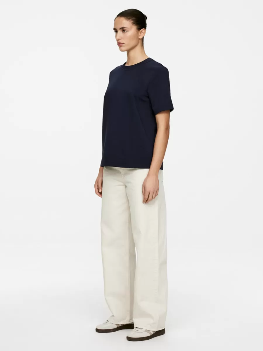 T-Shirts-ARKET T-shirt en interlock PEARL Bleu foncé