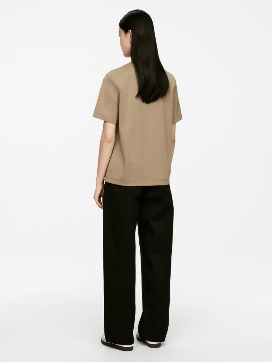 T-Shirts-ARKET T-shirt en interlock PEARL Taupe