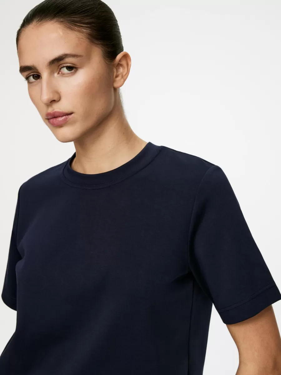 T-Shirts-ARKET T-shirt en interlock PEARL Bleu foncé