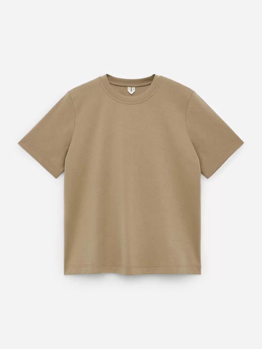T-Shirts-ARKET T-shirt en interlock PEARL Taupe