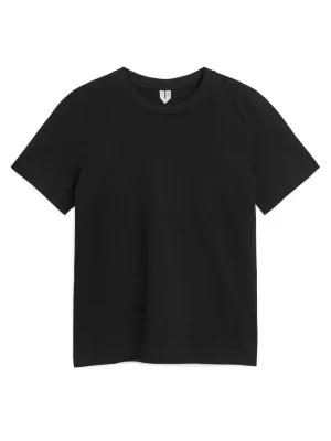 T-Shirts-ARKET T-shirt en tissu léger LILY Noir