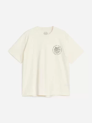 T-Shirts-ARKET T-shirt imprimé CAFÉ Blanc cassé/Noir