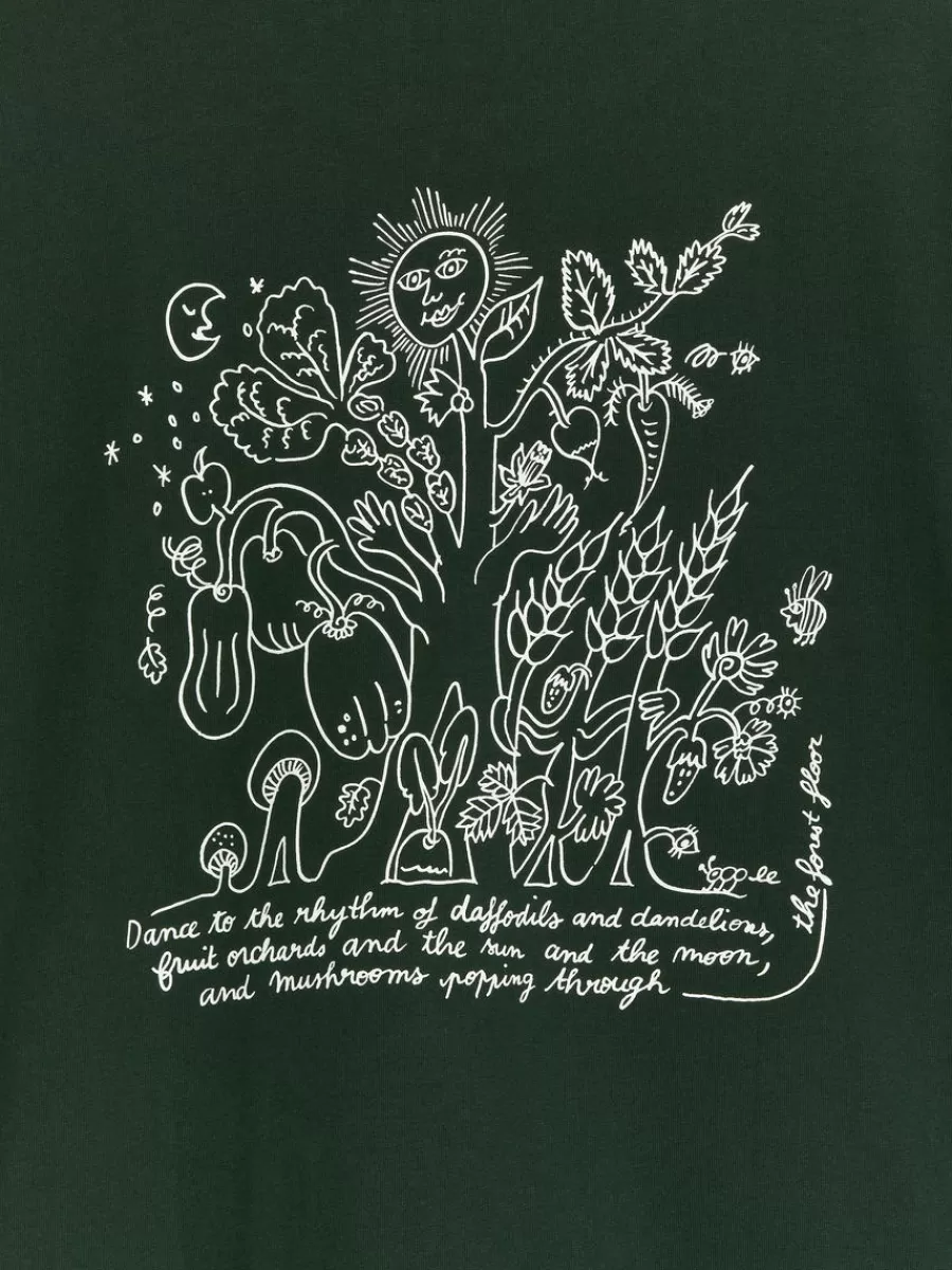 T-Shirts-ARKET T-shirt imprimé CAFÉ Vert foncé/Noir