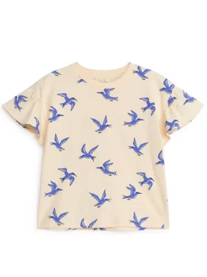 Hauts | T-Shirts-ARKET T-shirt volanté Jaune pâle