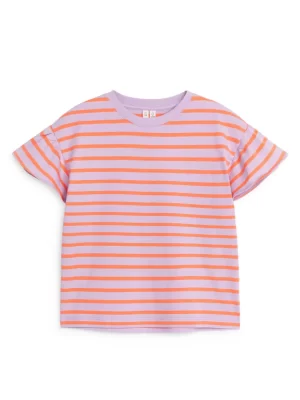 Hauts | T-Shirts-ARKET T-shirt volanté Orange/Mauve
