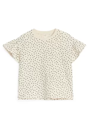 Hauts | T-Shirts-ARKET T-shirt volanté Blanc cassé/Cœurs