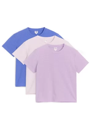 Hauts | Hauts-ARKET T-shirts ras-du-cou Lot de 3 Mauve