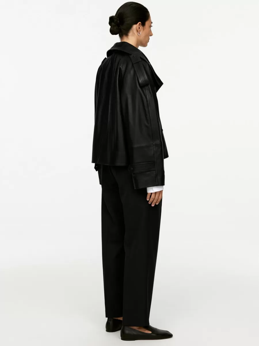 Manteaux Et Vestes-ARKET Veste courte en cuir Noir