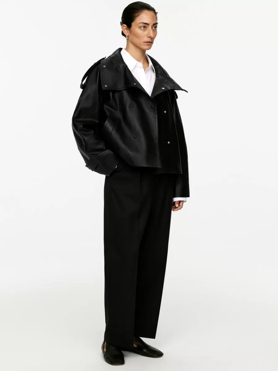 Manteaux Et Vestes-ARKET Veste courte en cuir Noir