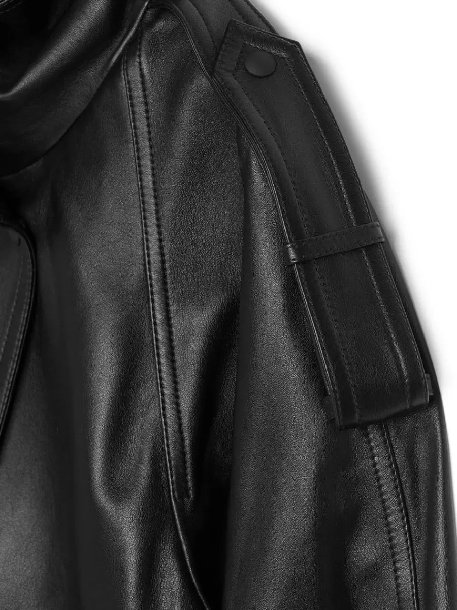 Manteaux Et Vestes-ARKET Veste courte en cuir Noir