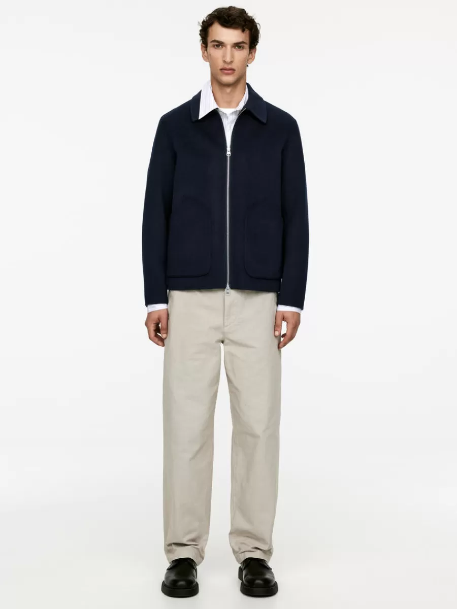 Manteaux Et Vestes-ARKET Veste courte en laine double face Bleu foncé