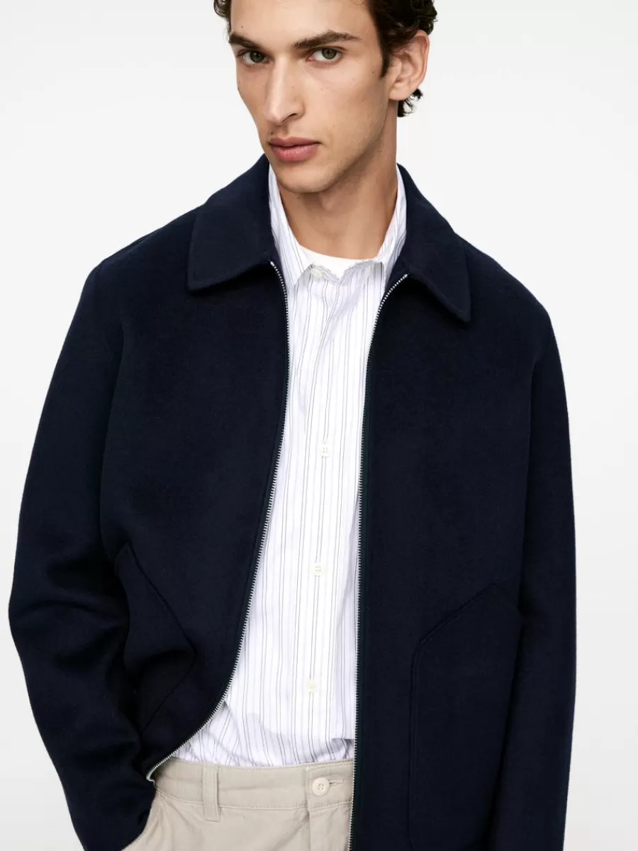 Manteaux Et Vestes-ARKET Veste courte en laine double face Bleu foncé