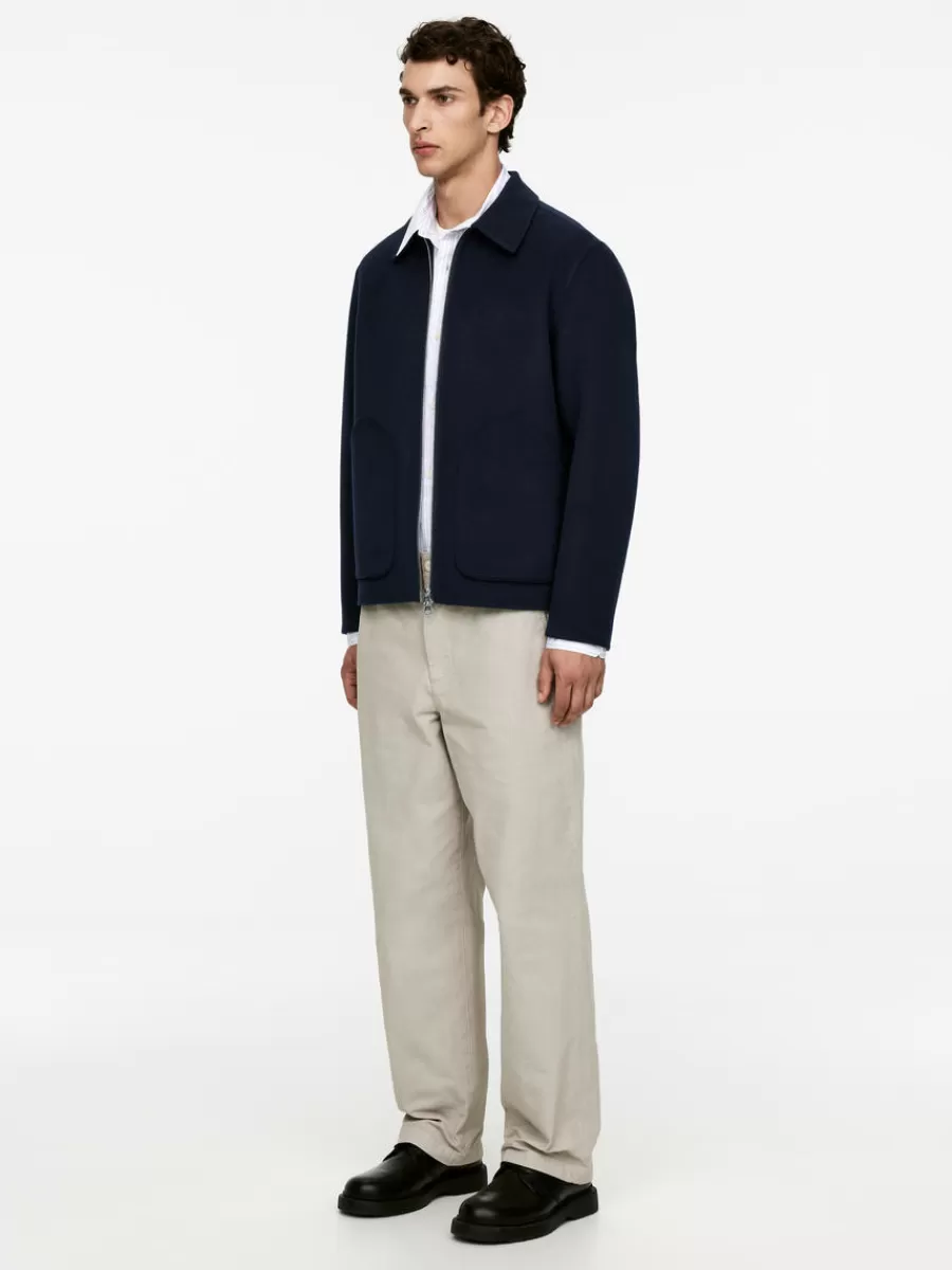 Manteaux Et Vestes-ARKET Veste courte en laine double face Bleu foncé