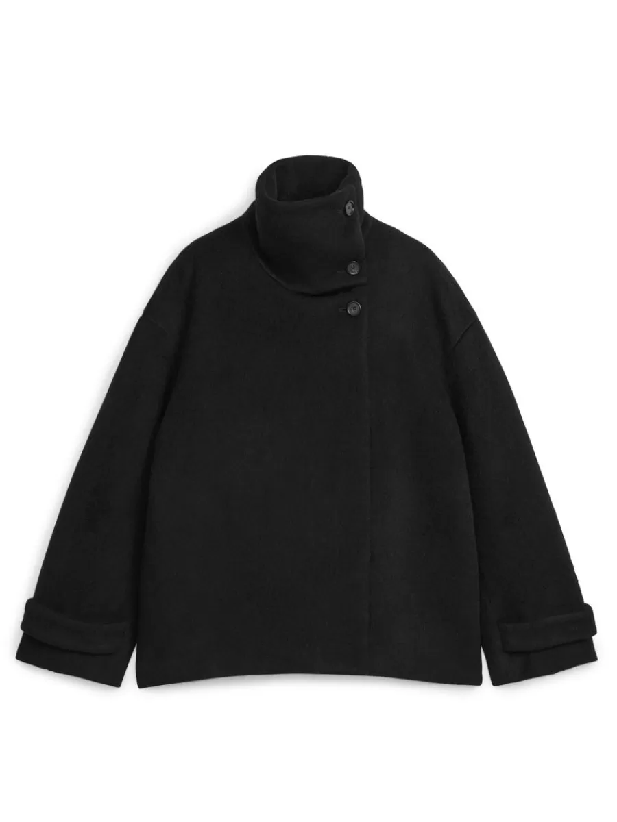 Manteaux Et Vestes-ARKET Veste douce en laine mélangée Noir