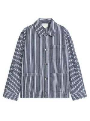 Manteaux Et Vestes-ARKET Veste en coton Bleu/Blanc