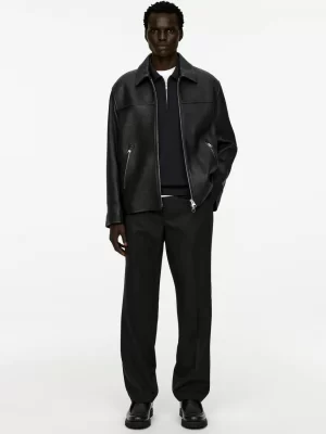 Manteaux Et Vestes-ARKET Veste en cuir Noir