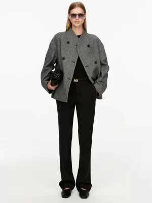 Manteaux Et Vestes-ARKET Veste en laine à col châle gris