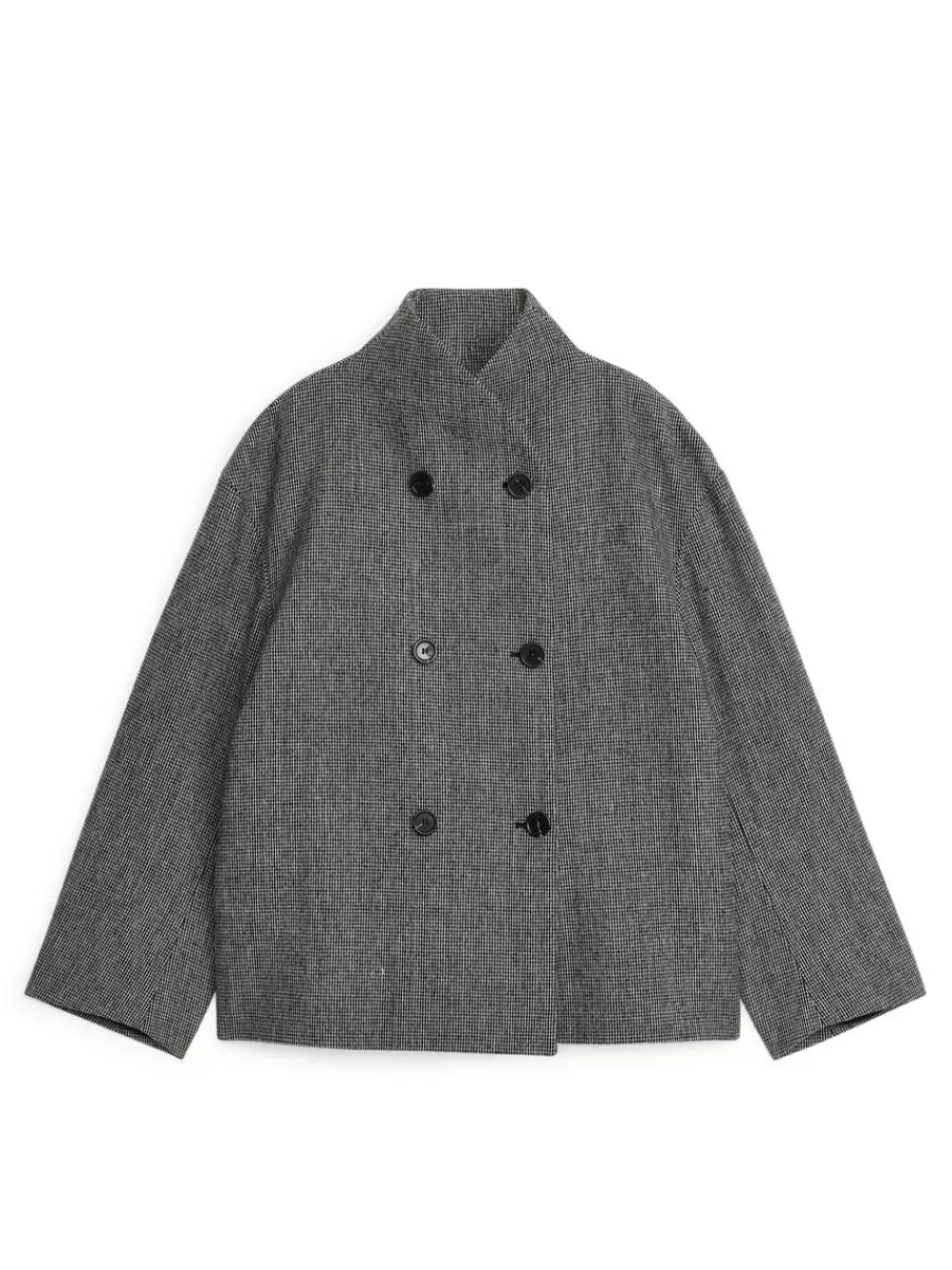 Manteaux Et Vestes-ARKET Veste en laine à col châle gris