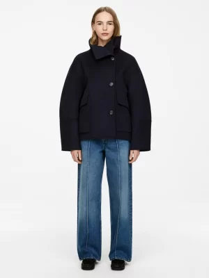 Manteaux Et Vestes-ARKET Veste en laine doublée mélangée Bleu foncé