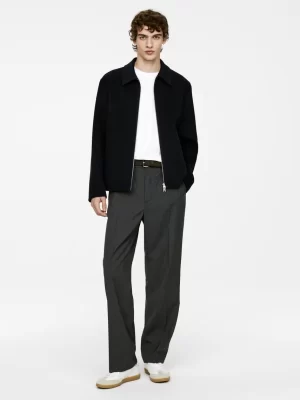 Manteaux Et Vestes-ARKET Veste en laine doublée mélangée Bleu foncé