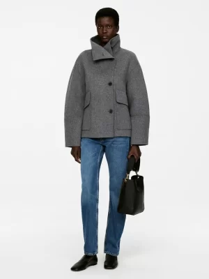 Manteaux Et Vestes-ARKET Veste en laine doublée mélangée Gris chiné