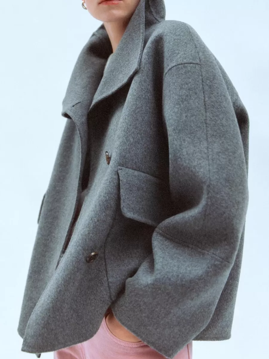 Manteaux Et Vestes-ARKET Veste en laine doublée mélangée Gris chiné