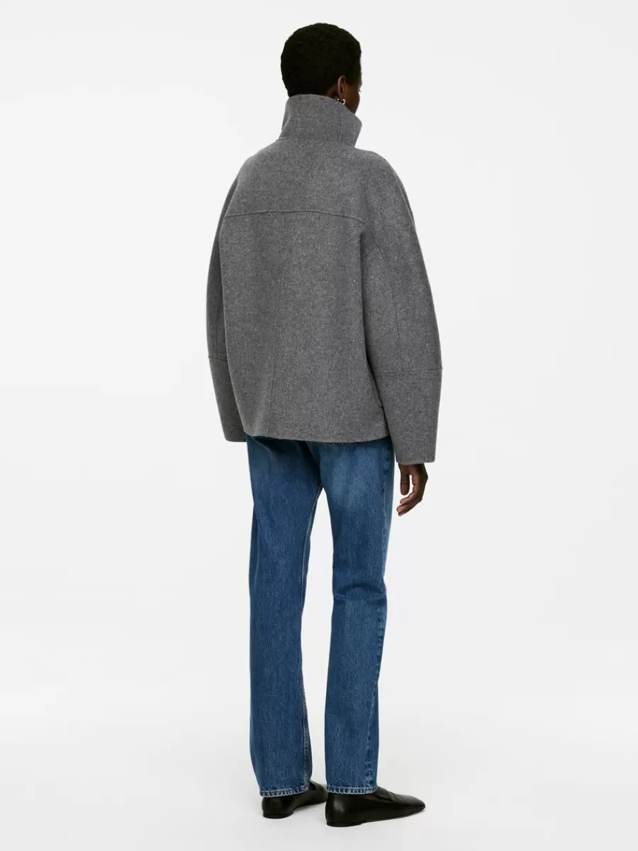 Manteaux Et Vestes-ARKET Veste en laine doublée mélangée Gris chiné
