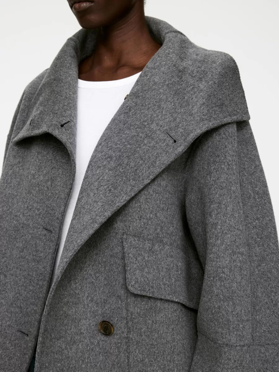 Manteaux Et Vestes-ARKET Veste en laine doublée mélangée Gris chiné