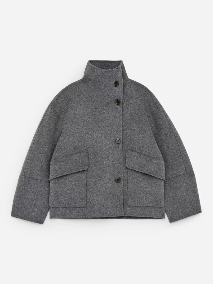 Manteaux Et Vestes-ARKET Veste en laine doublée mélangée Gris chiné