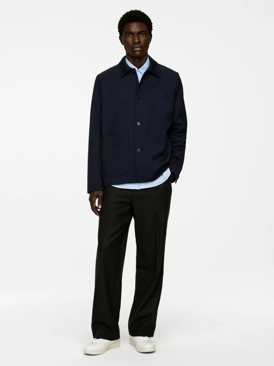 Costumes-ARKET Veste en laine et coton Bleu foncé