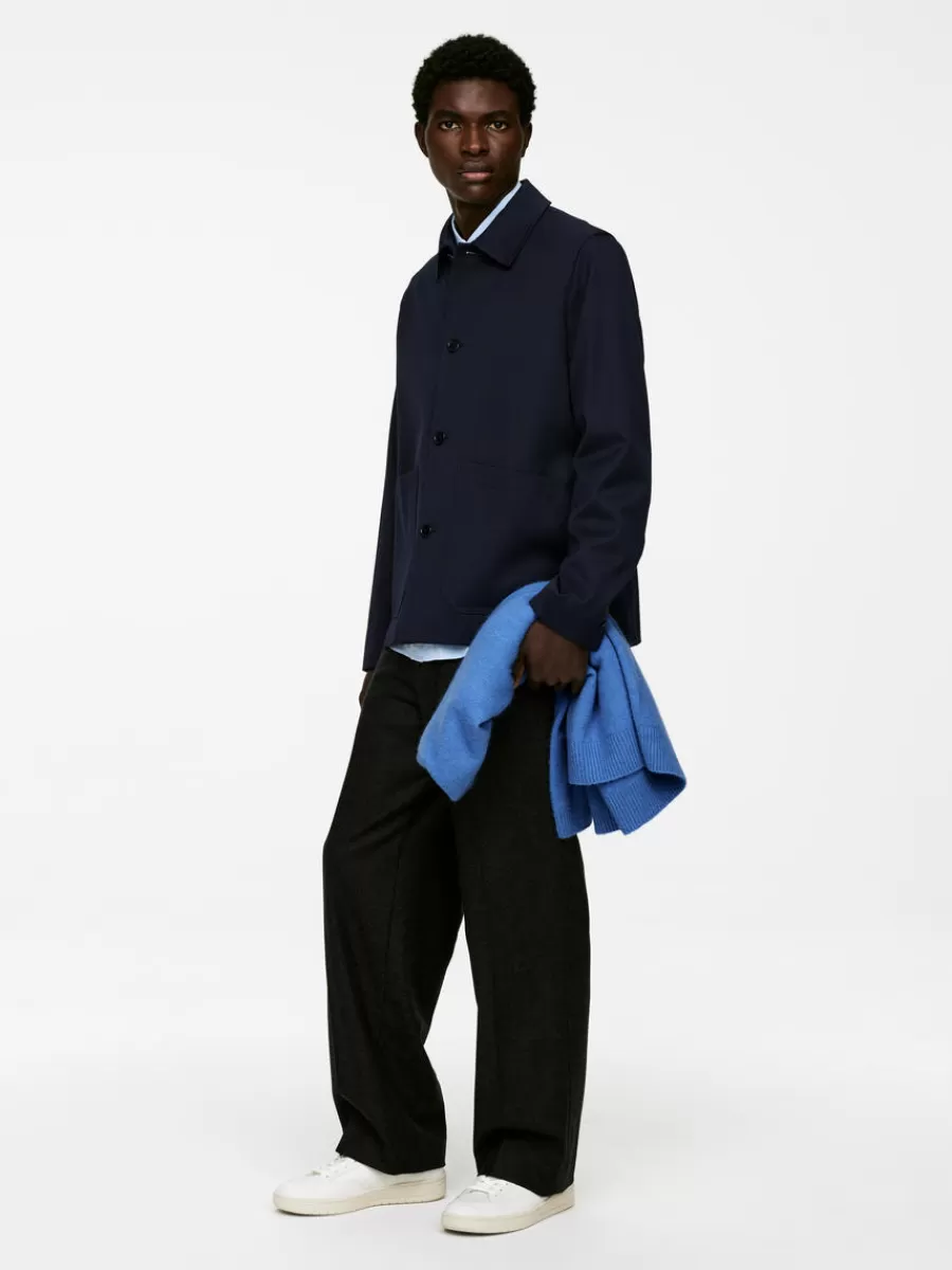 Costumes-ARKET Veste en laine et coton Bleu foncé