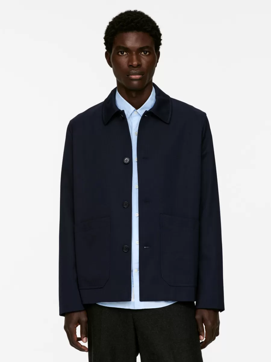 Costumes-ARKET Veste en laine et coton Bleu foncé