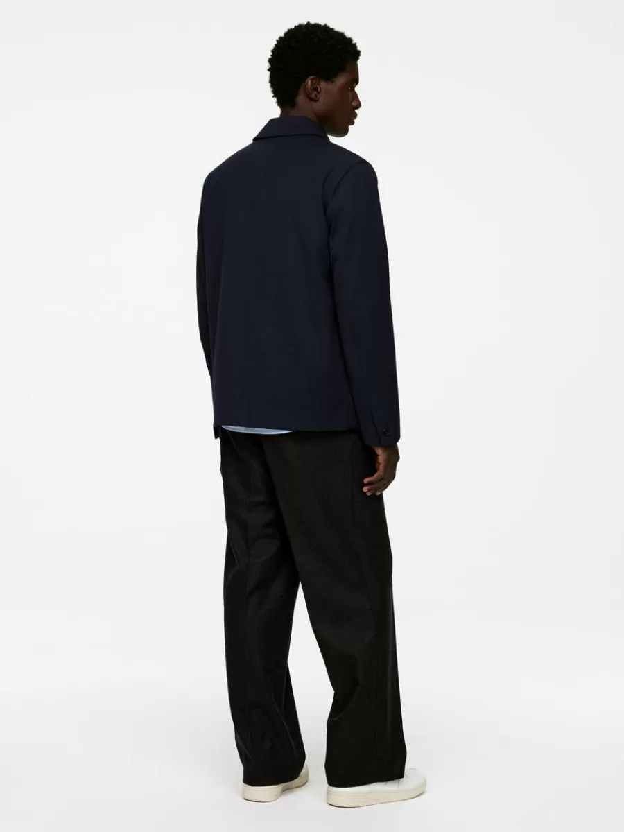 Costumes-ARKET Veste en laine et coton Bleu foncé