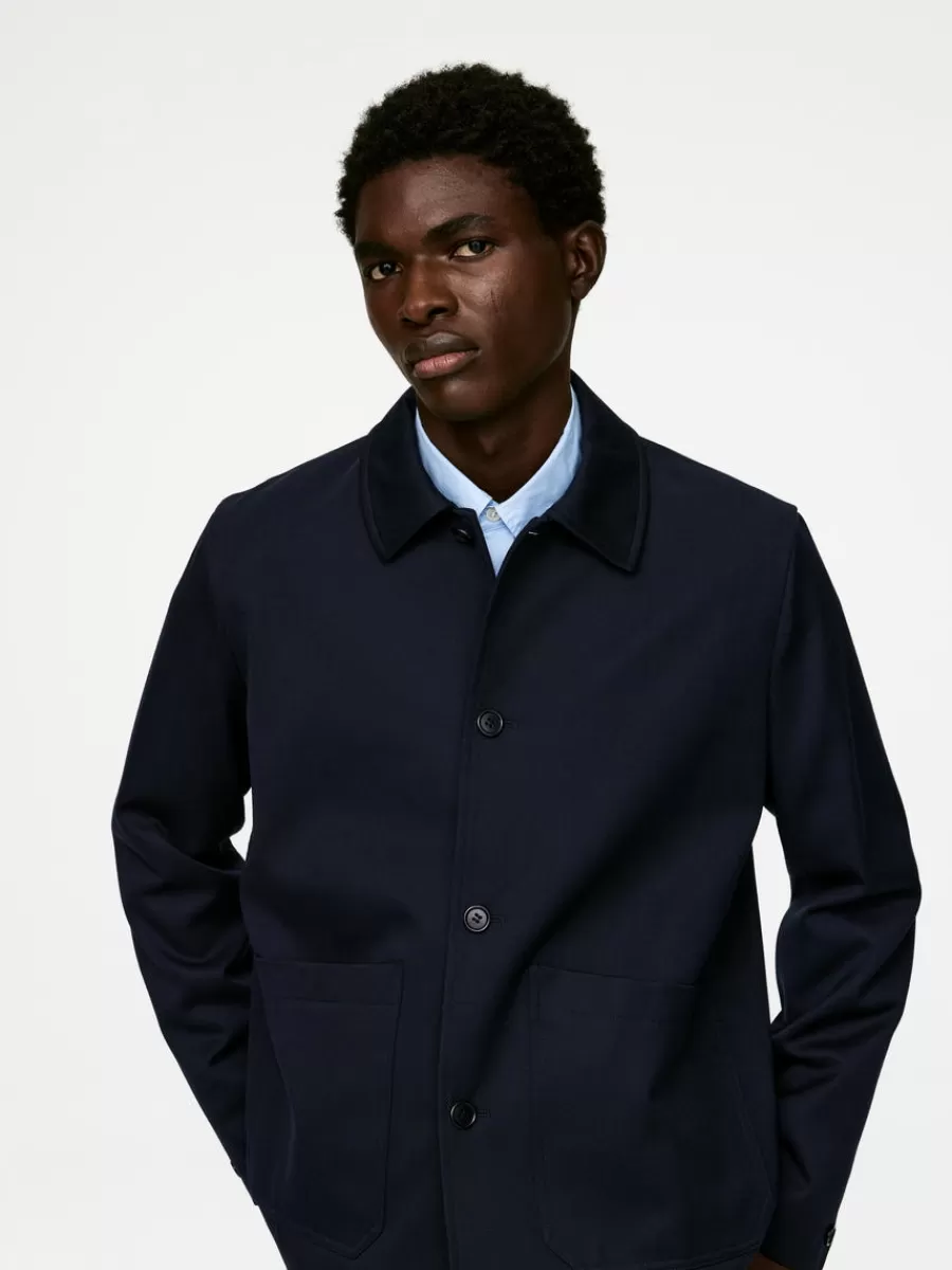 Costumes-ARKET Veste en laine et coton Bleu foncé